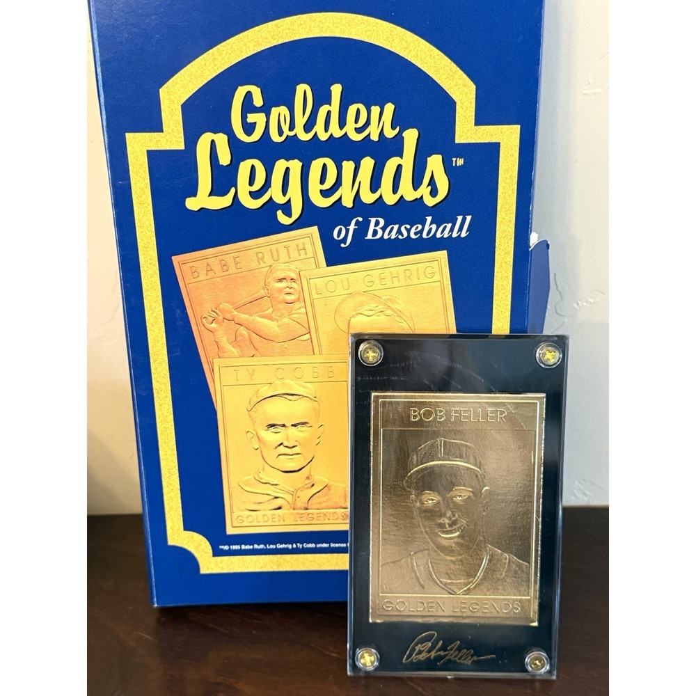 1995 Golden Legends 22k Gold Bob Feller Card in box with Certificate COA